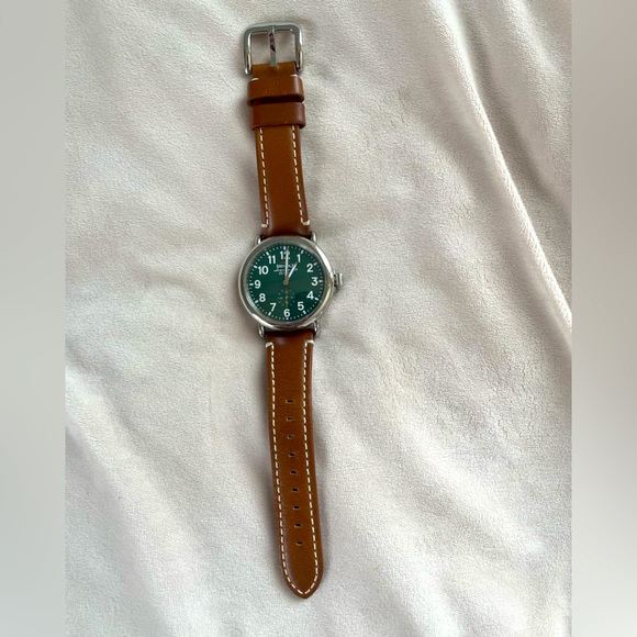Shinola Accessories Shinola Watch Green Face Leather Band Poshmark